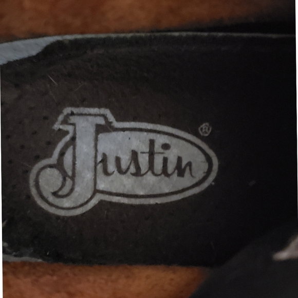 Justin Boots Womens Brown 4 Chukka Ankle Lace-Up Leather Riding Ranch Cowgirl - Picture 11 of 13